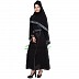 Abaya with flower applique and diamond work